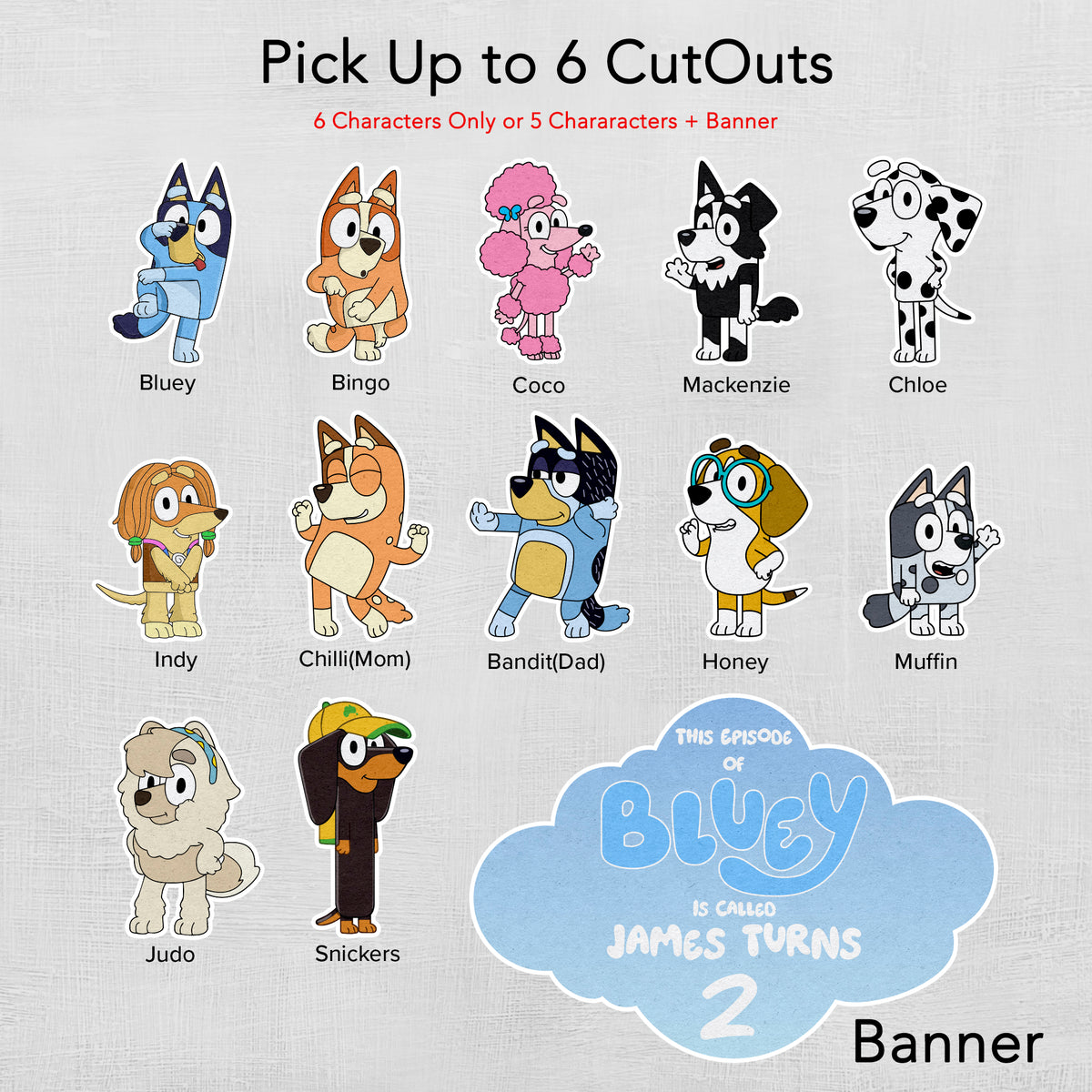 Bluey Foam Board Cutouts