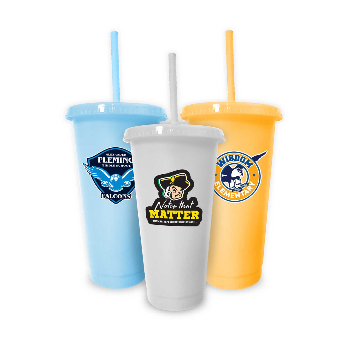 Education Plastic Cup With Straw And Lid